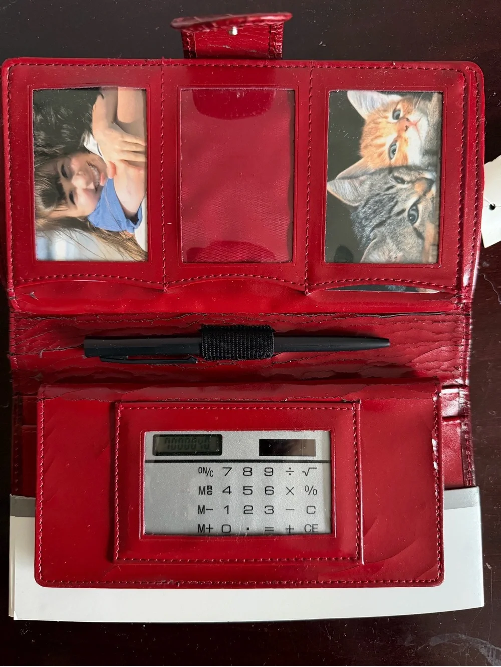 NWT-D Vintage Charter Club All-In-One Red Croc Leather Clutch Wallet READ Desc